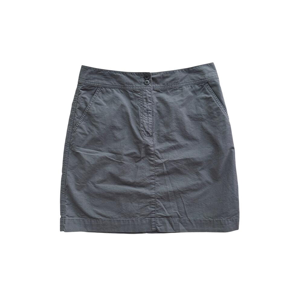 L.L Bean Women’s Sz 12 100% Cotton Skirt Gray Cargo Outdoor Pocket